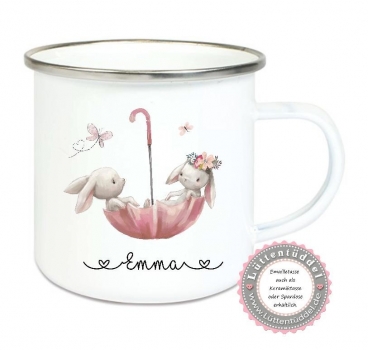 Preview: zuckersüße Freundebuchtasche Tasche Hase (personalisiert) Freund Kindergarten Schule Wunschname KITA Kindergarten Einschulung Lüttentüddel®